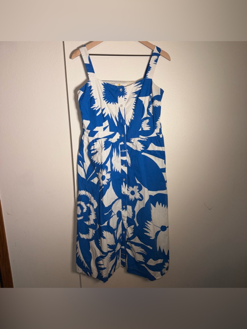 Boden Blue and White Floral Midi Dress